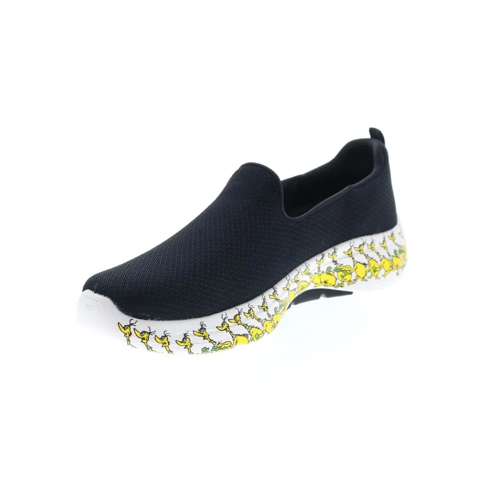 124850 Skechers Go Walk Arch Fit Green Belly Dr. Seuss Womens Black Athletic Shoes