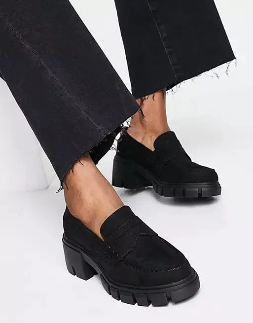 ASOS - Storm Chunky Mid Heeled Loafers