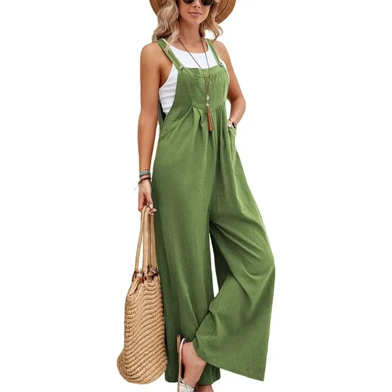Baggy Bib-jumpsuit met wijde pijpen voor dames