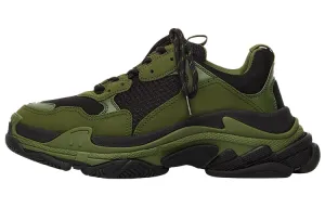 Balenciaga Triple S Chunky Male Sneakers, Black/Green