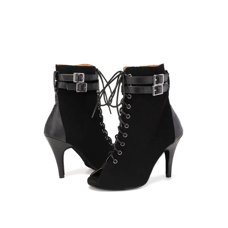 Black Professional High Heel Dance Boots