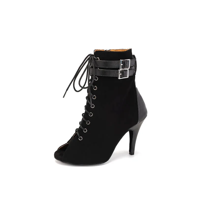 Black Professional High Heel Dance Boots