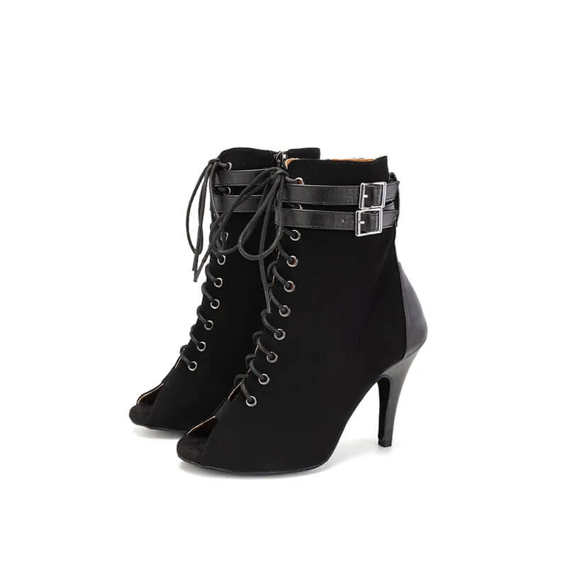 Black Professional High Heel Dance Boots