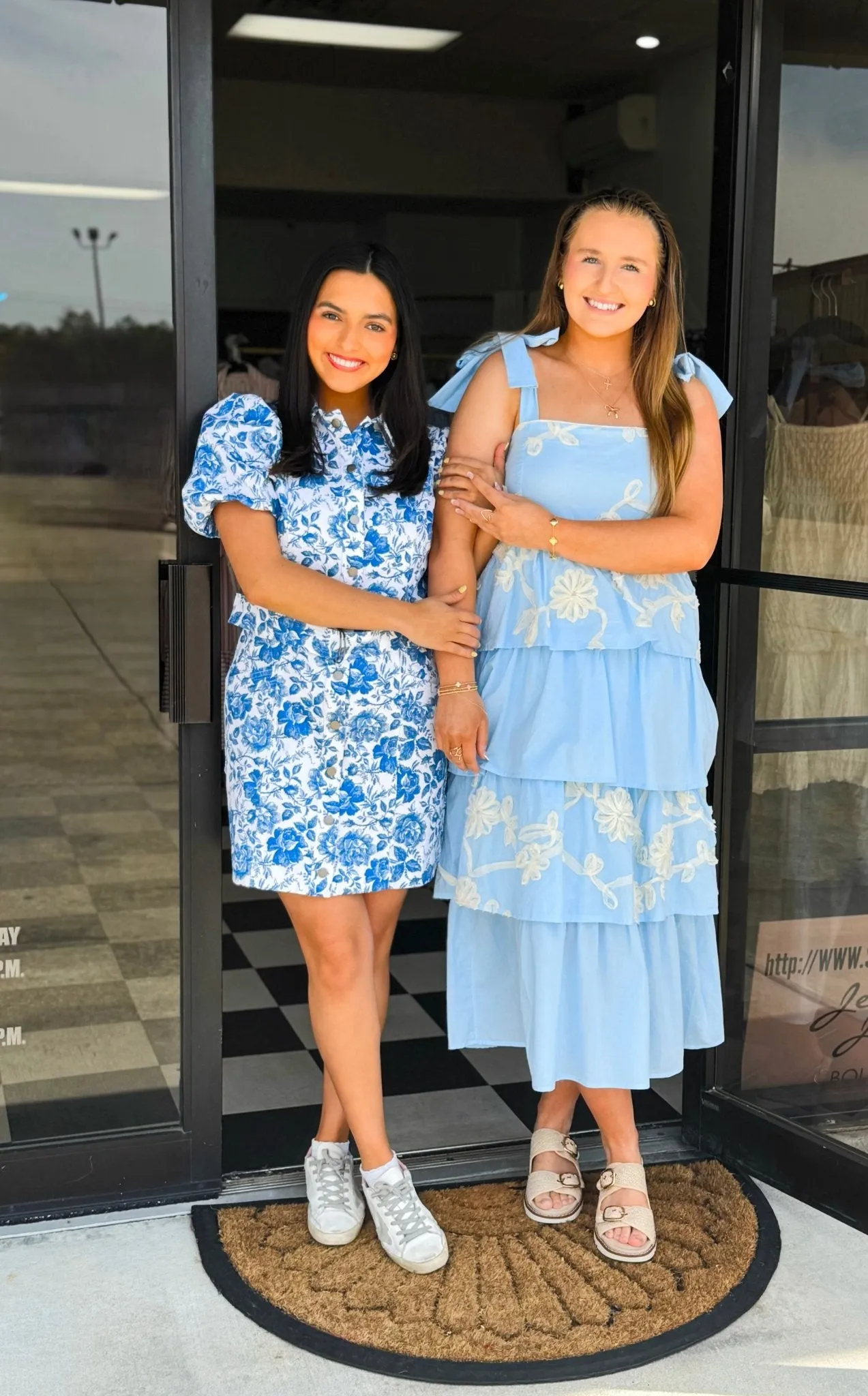 Blue Botanical Bloom Denim Dress