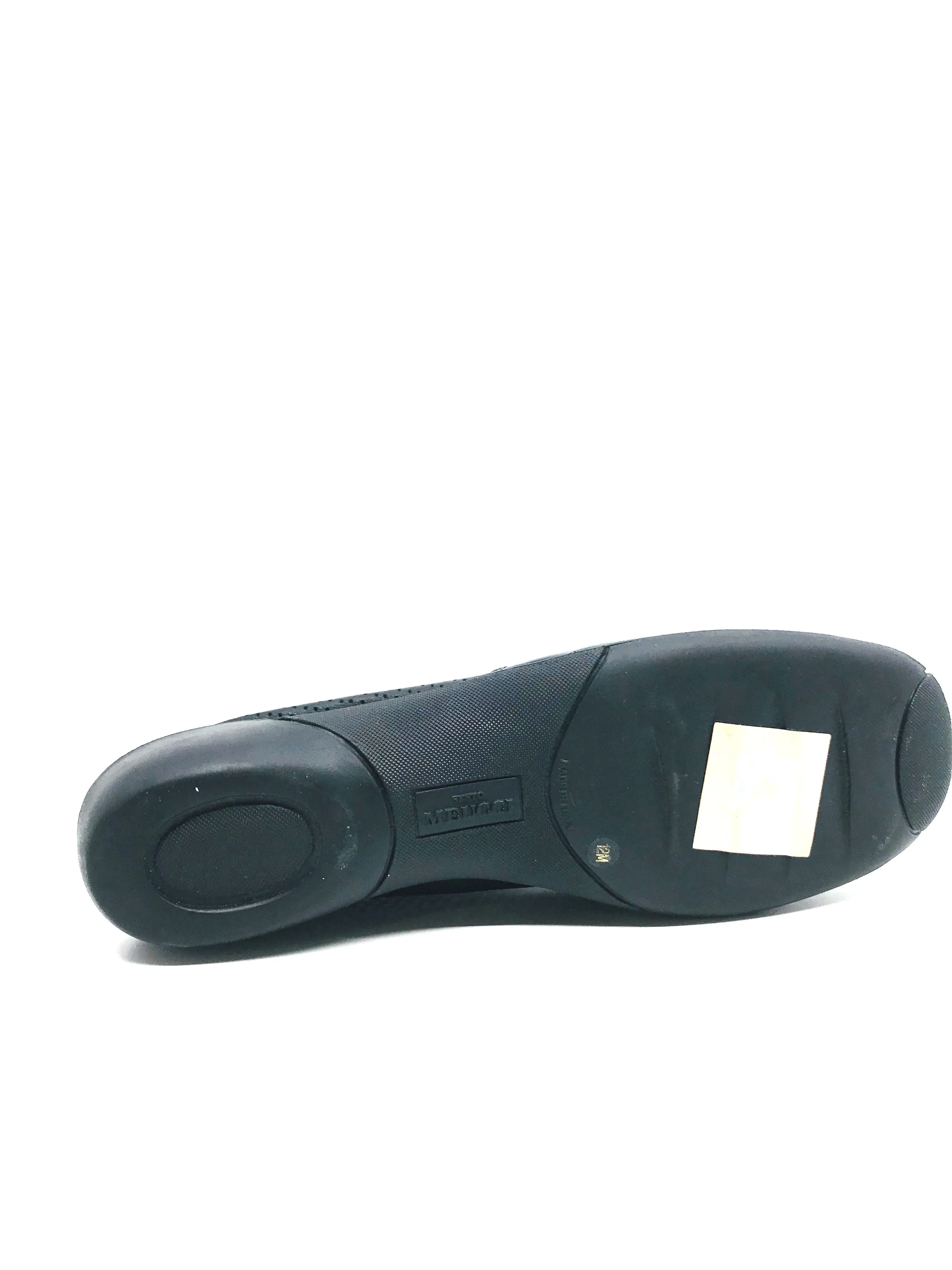 Calissa Black Leather Sesto Meucci Slide Flat