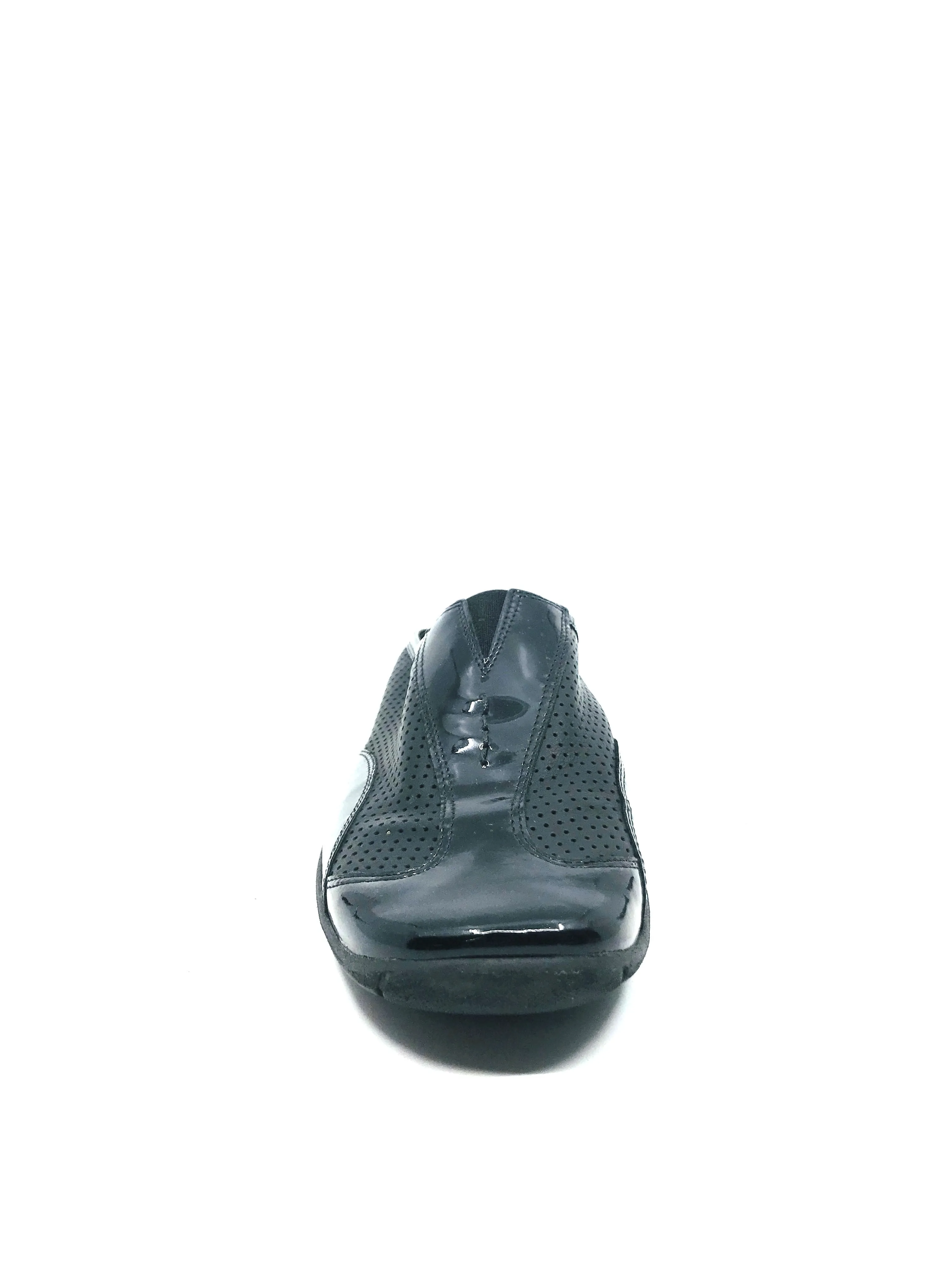 Calissa Black Leather Sesto Meucci Slide Flat