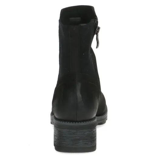 Caprice 25227-41 008 Ladies Black Leather Side Zip Ankle Boots