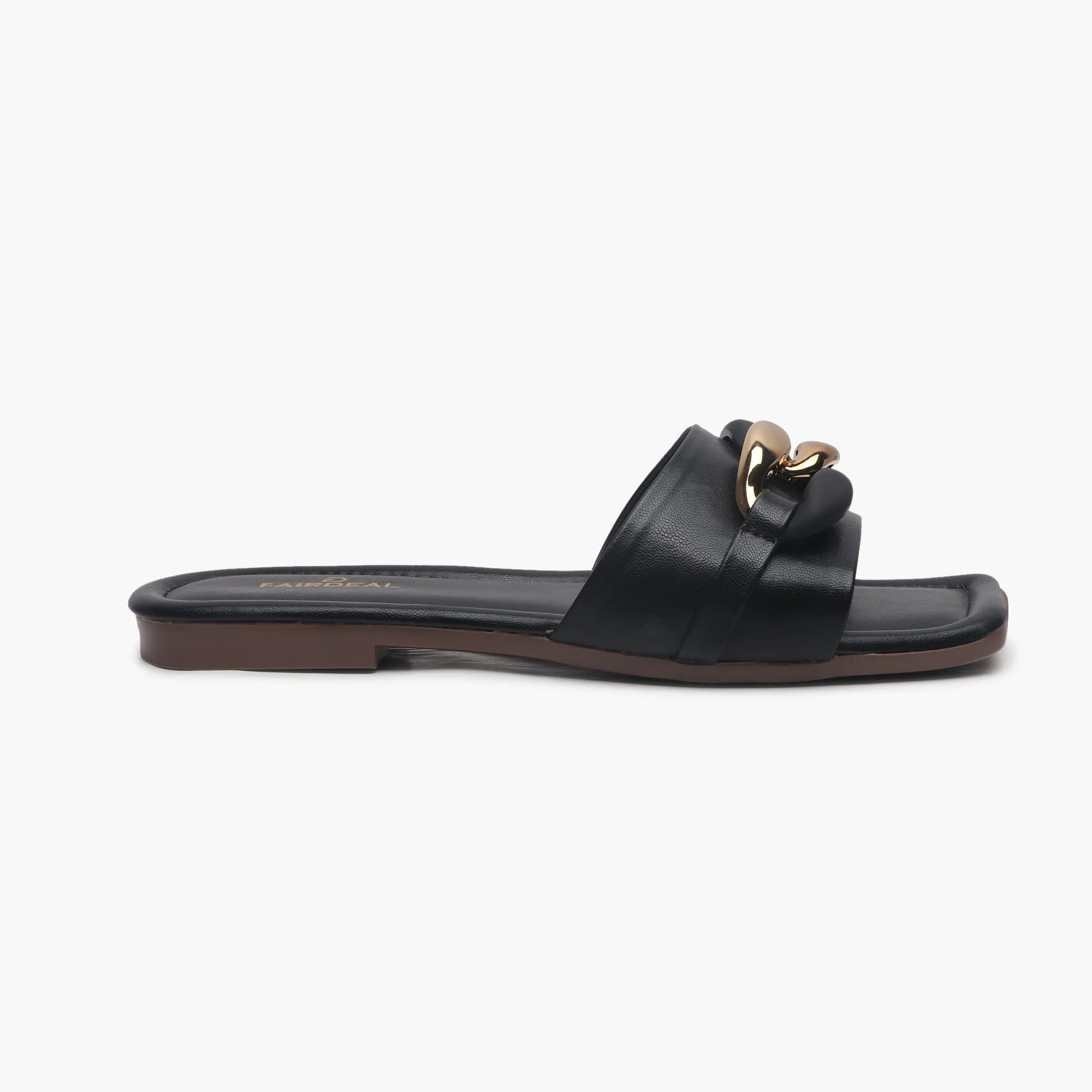 Chunky Chain Buckle Flats