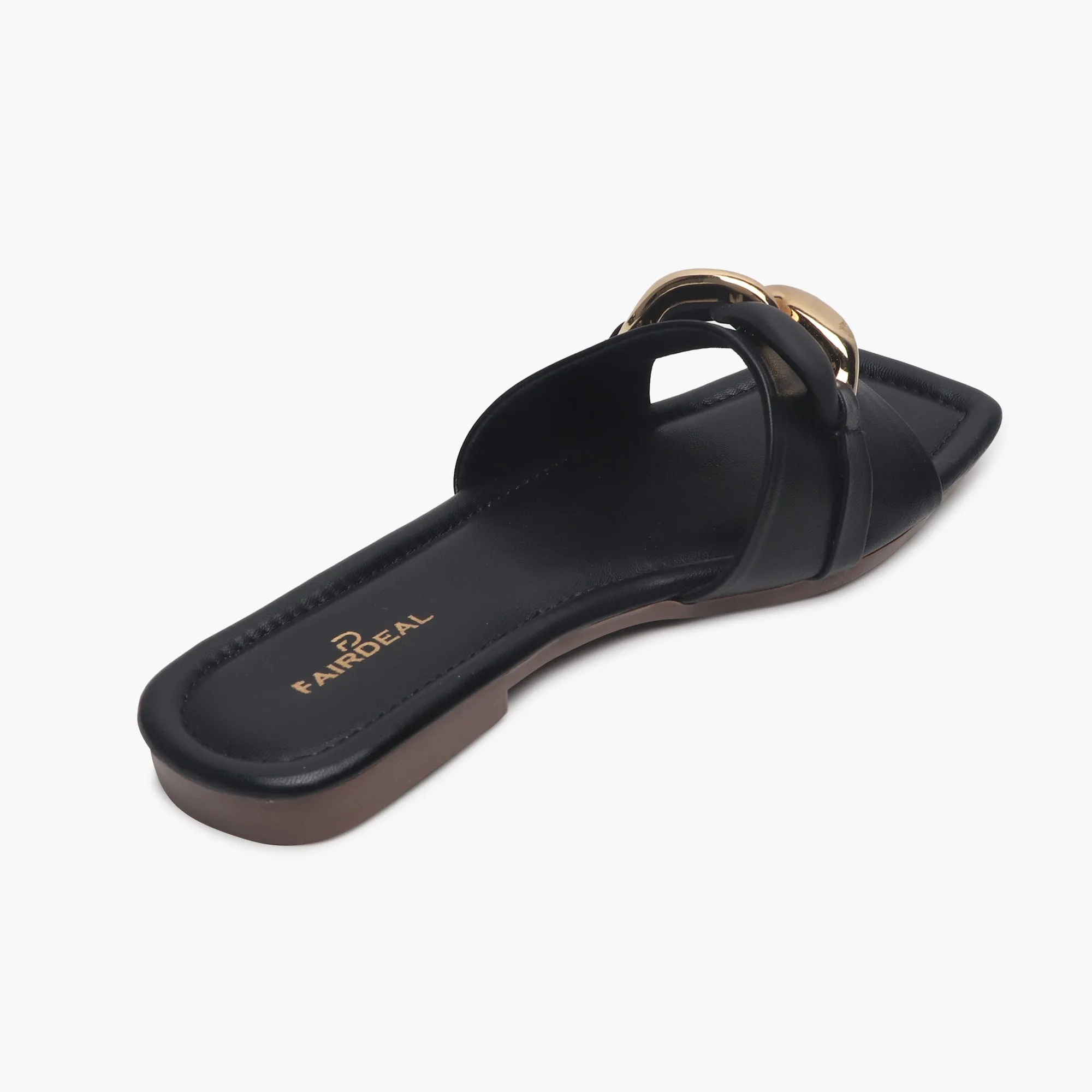 Chunky Chain Buckle Flats