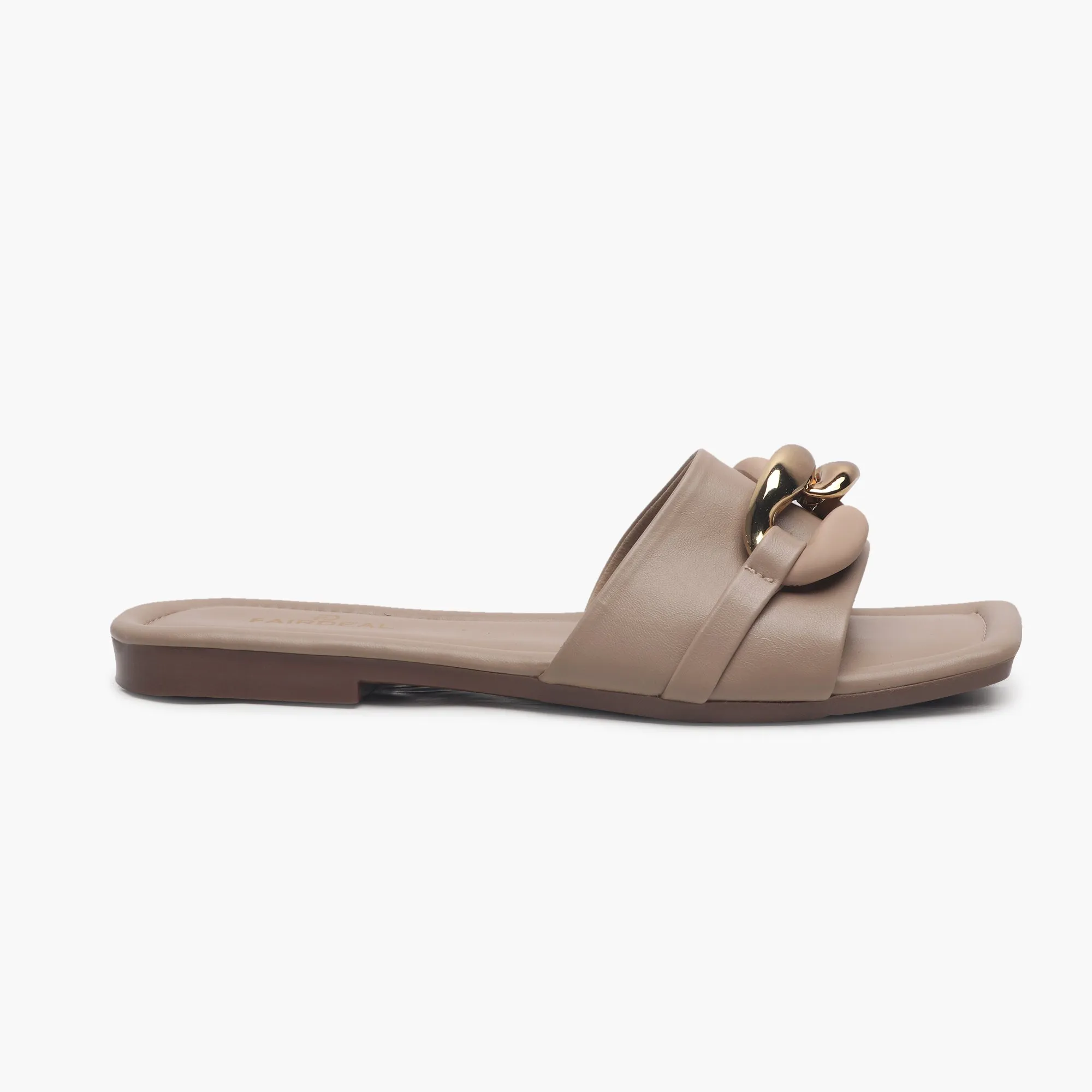 Chunky Chain Buckle Flats