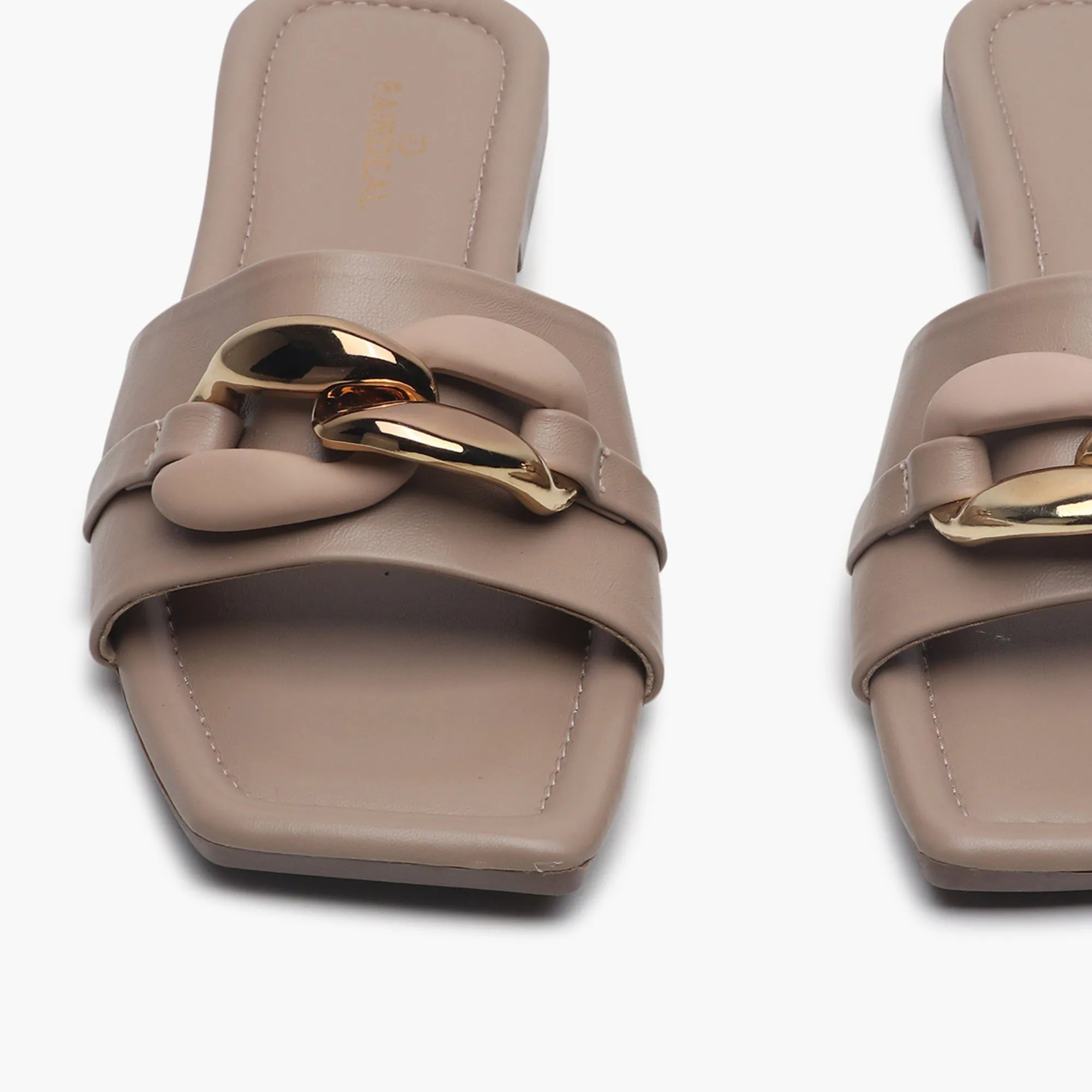 Chunky Chain Buckle Flats