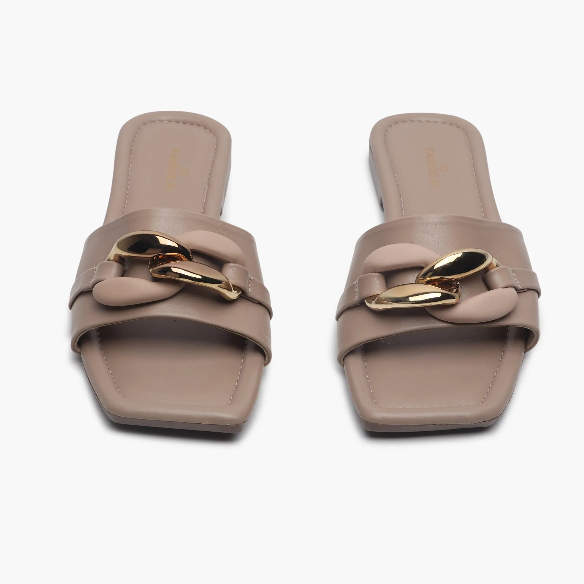 Chunky Chain Buckle Flats