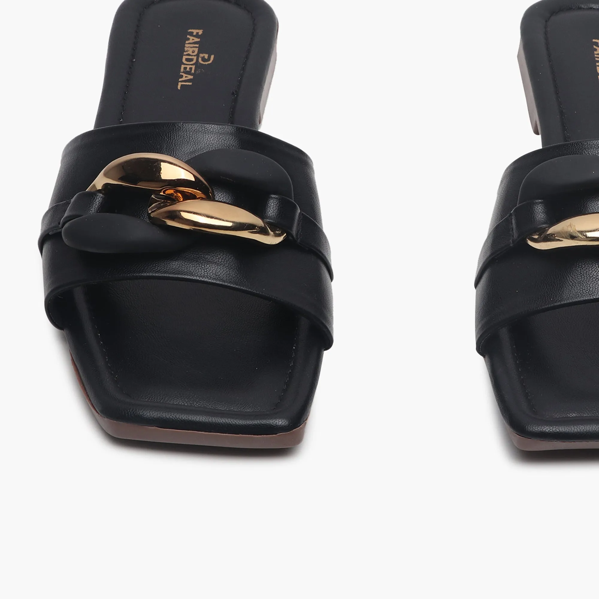 Chunky Chain Buckle Flats