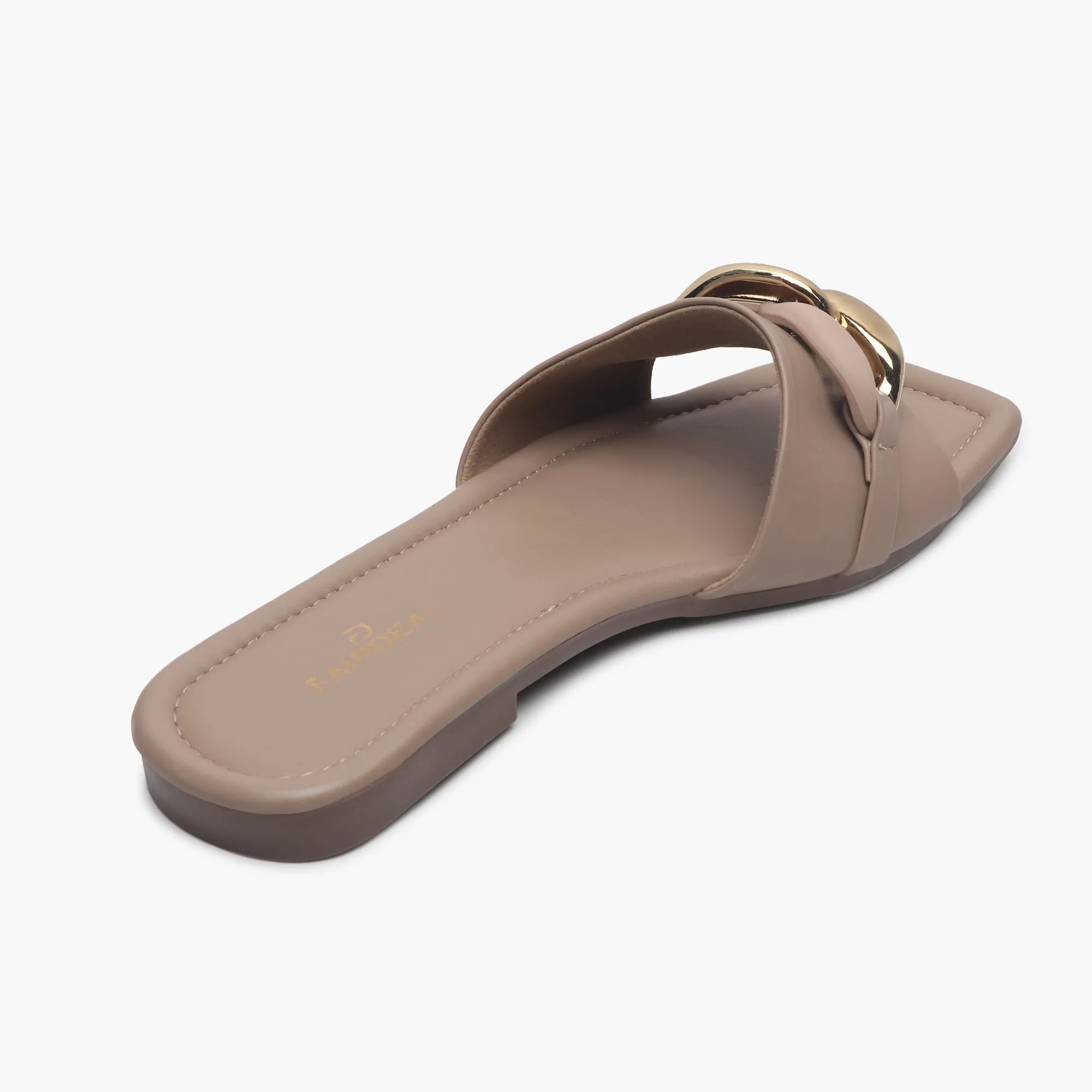 Chunky Chain Buckle Flats