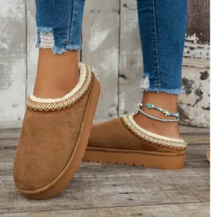 Comfort Style Platform Shoes - Brown