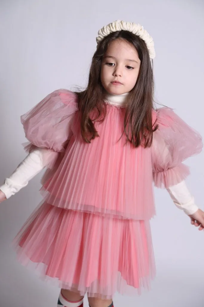 CRUSH PLEATED SMOCK BLOUSE