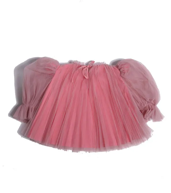 CRUSH PLEATED SMOCK BLOUSE