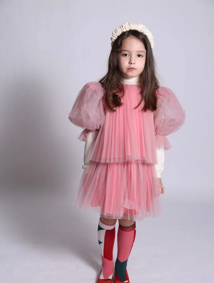 CRUSH PLEATED SMOCK BLOUSE