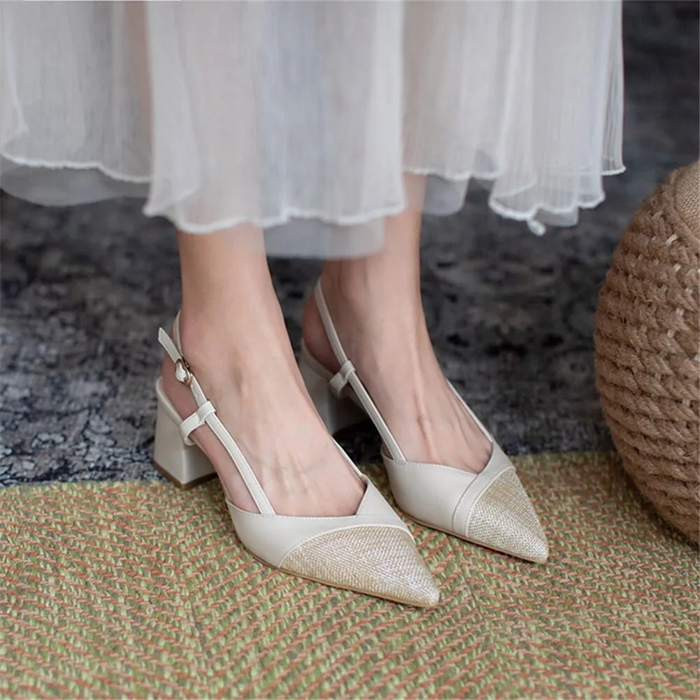 Elegant Patchwork Genuine Leather Sandals