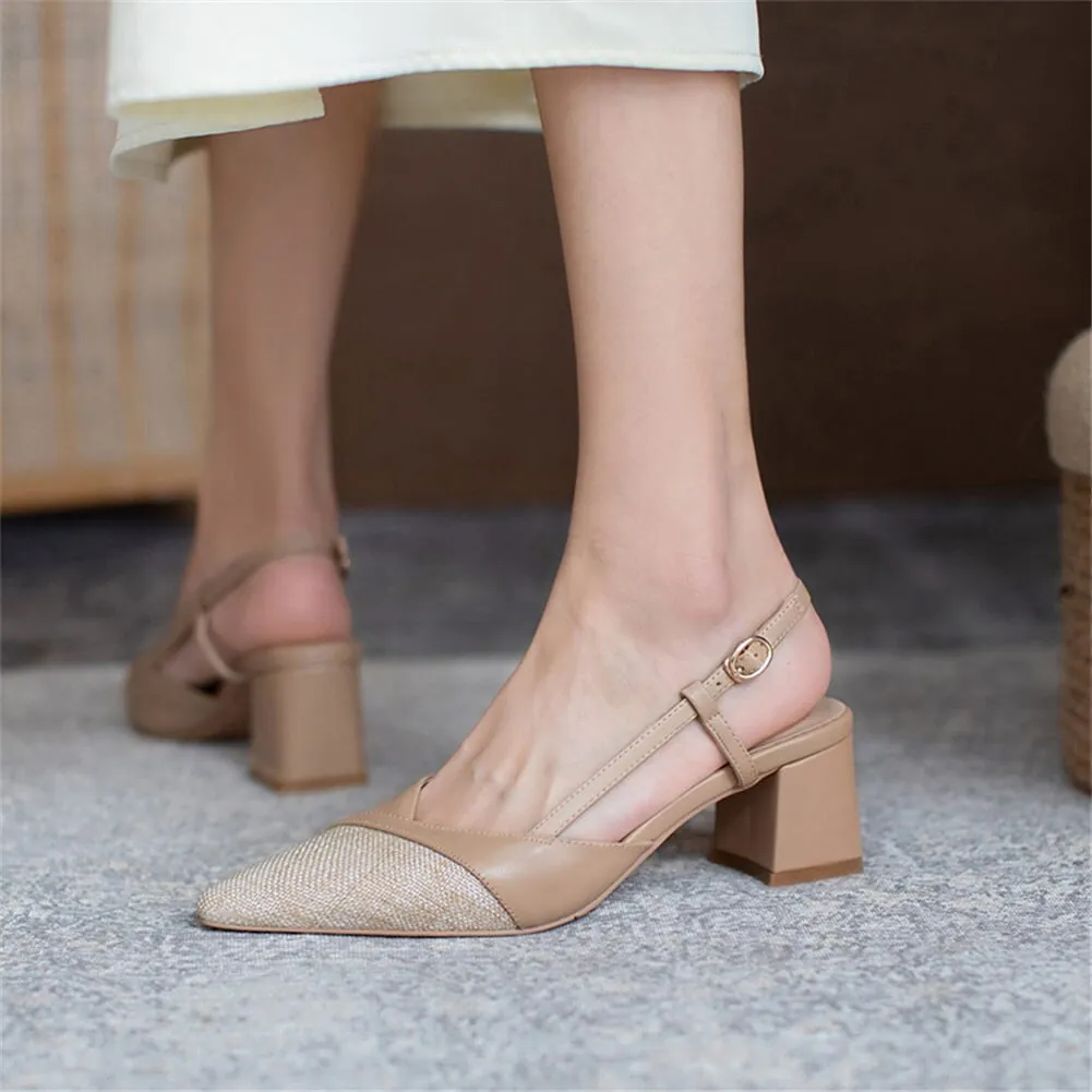 Elegant Patchwork Genuine Leather Sandals