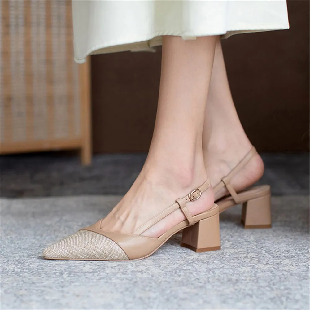 Elegant Patchwork Genuine Leather Sandals