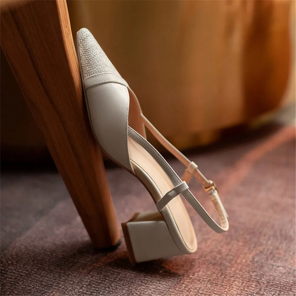 Elegant Patchwork Genuine Leather Sandals