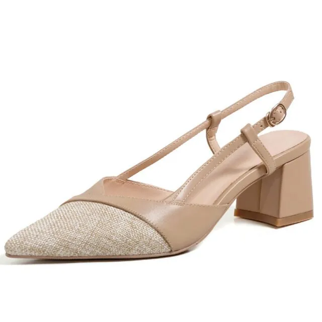Elegant Patchwork Genuine Leather Sandals
