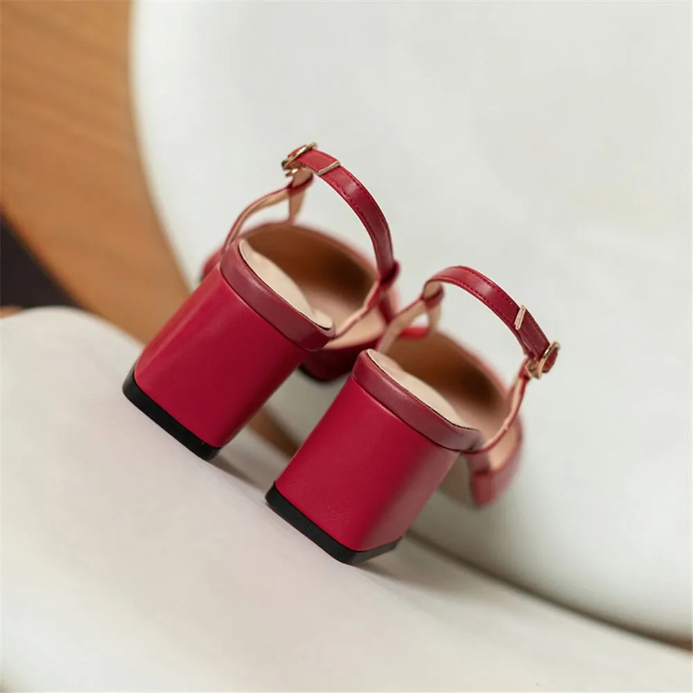 Elegant Patchwork Genuine Leather Sandals