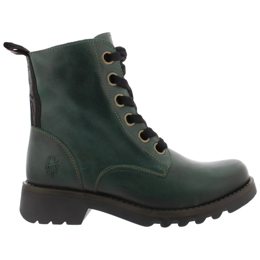 Fly London Ankle Boot Ragi RED Soft Leather Military Style Lace Boot