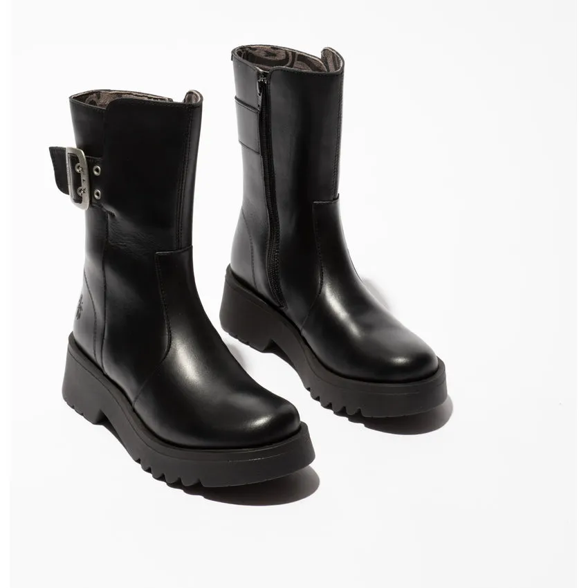 Fly London Biker Style Ankle Boot  Mazz BLACK