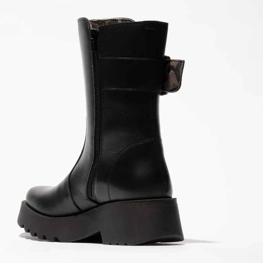 Fly London Biker Style Ankle Boot  Mazz BLACK