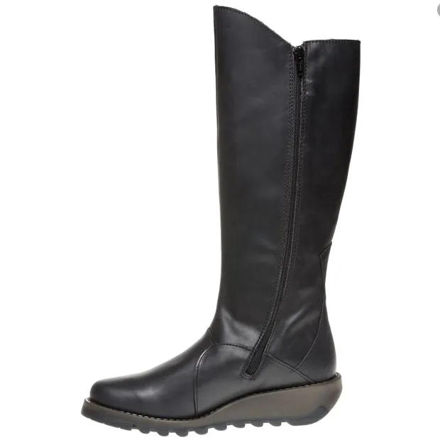 Fly London Long Boot MOL 2 Black Leather