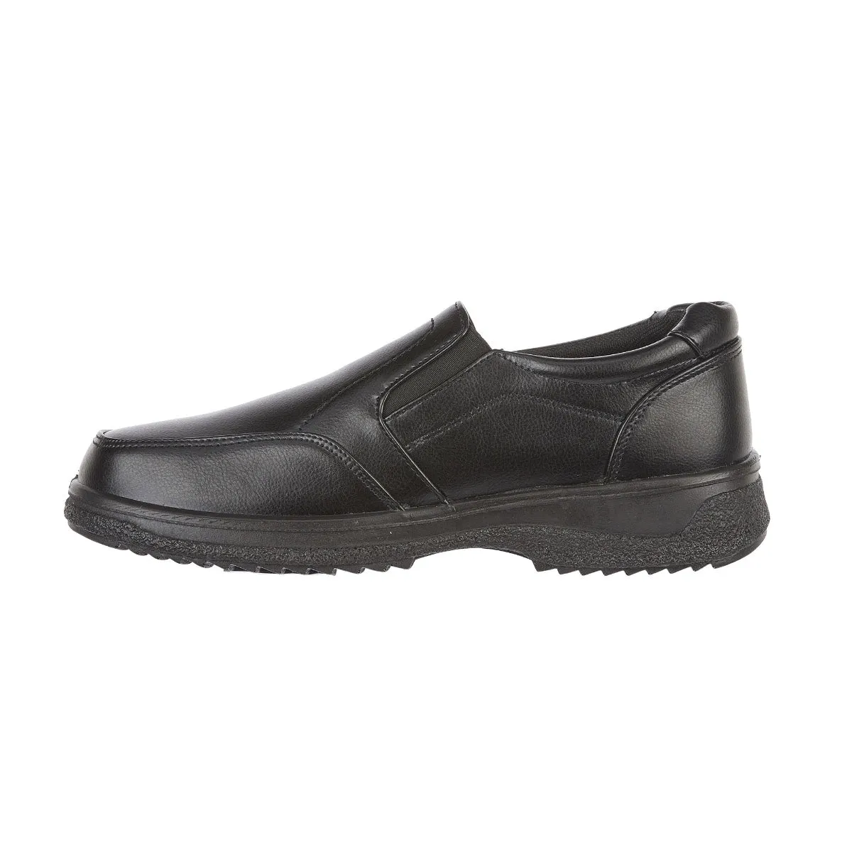 Graham Men Stylish Black Twin Gusset Slip-On Shoes