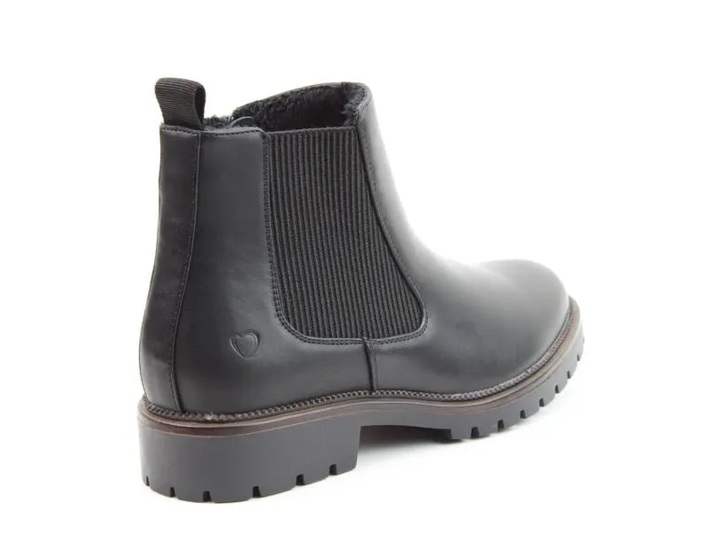 Heavenly Feet Boot Angelina Chelsea style Ankle Boot with zip BLACK DAWLISH