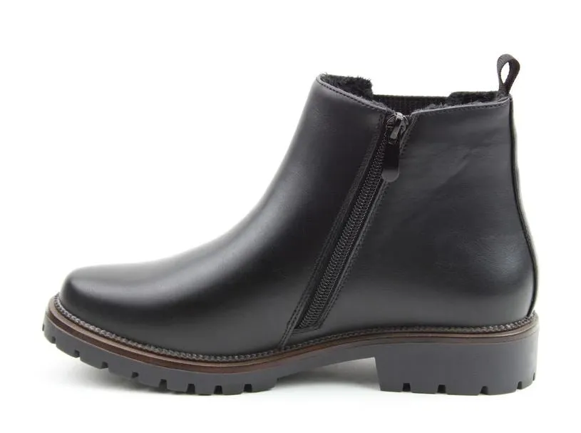 Heavenly Feet Boot Angelina Chelsea style Ankle Boot with zip BLACK DAWLISH