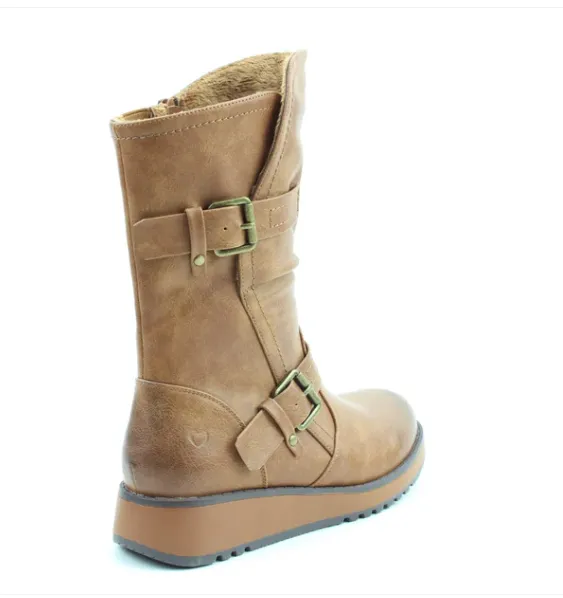 Heavenly Feet Hannah  TAN Mid Calf Vegan Friendly Boot