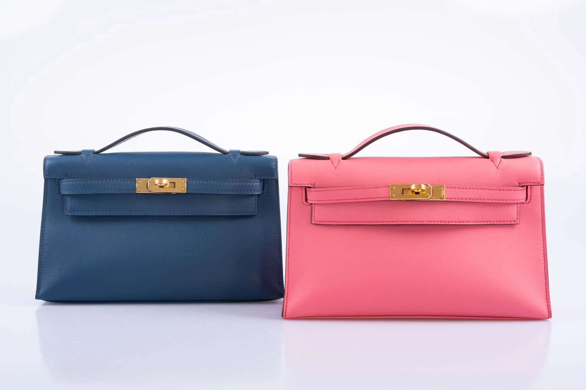 Hermès Kelly Pochette Navy Swift with Gold Hardware
