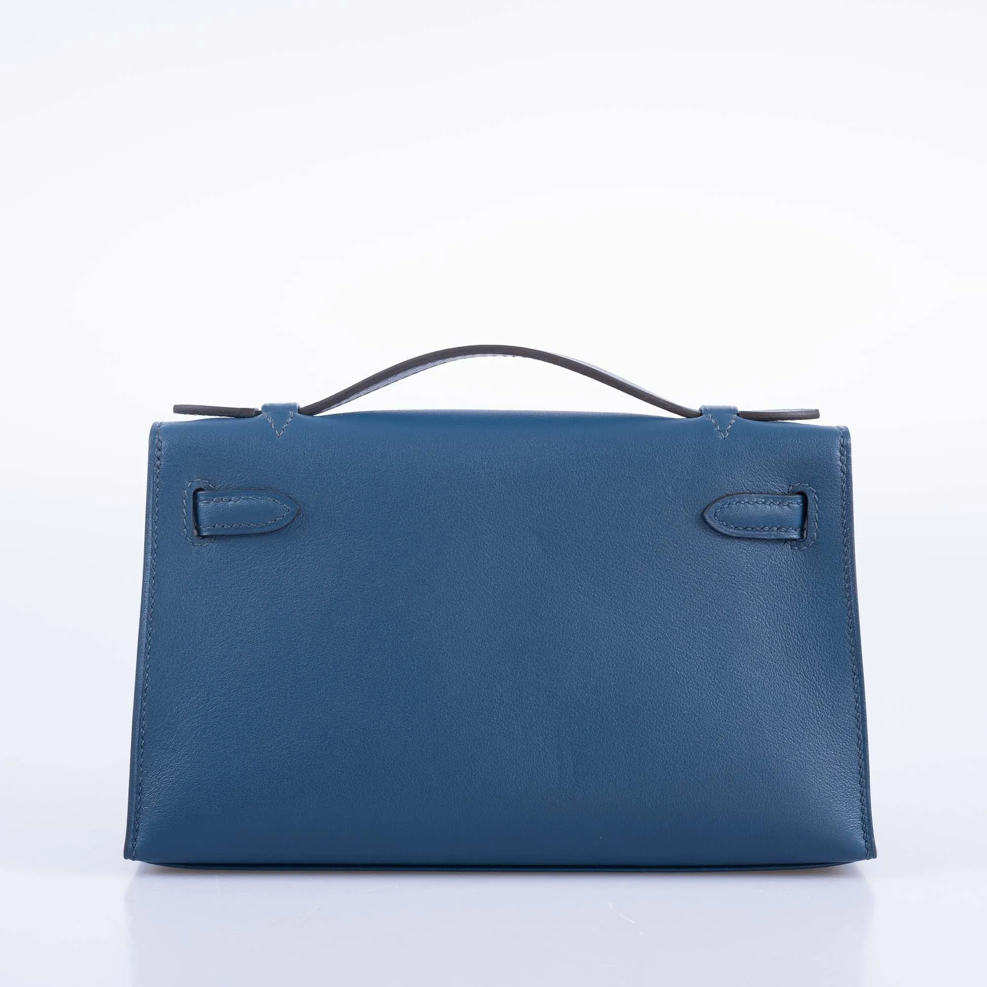 Hermès Kelly Pochette Navy Swift with Gold Hardware