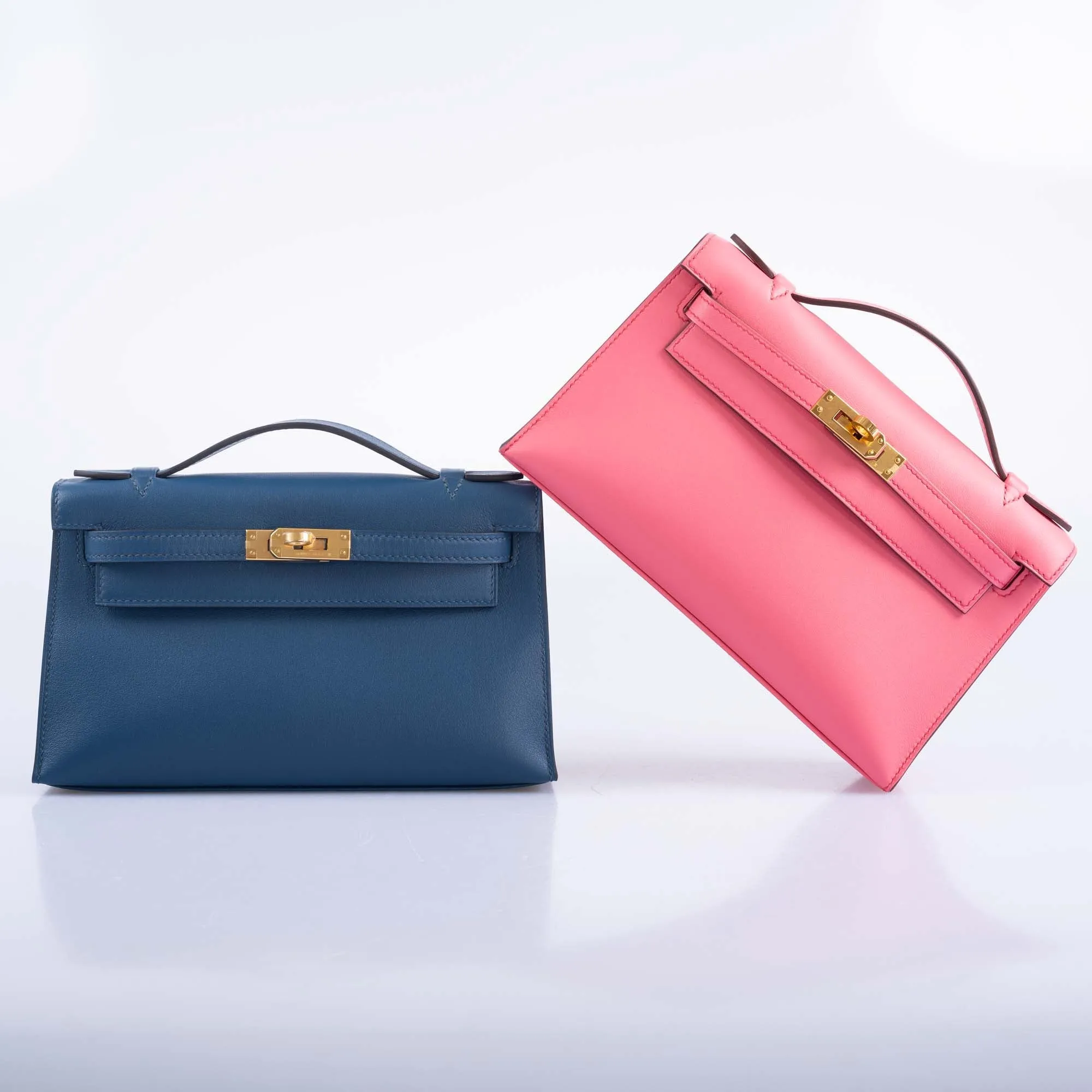 Hermès Kelly Pochette Navy Swift with Gold Hardware