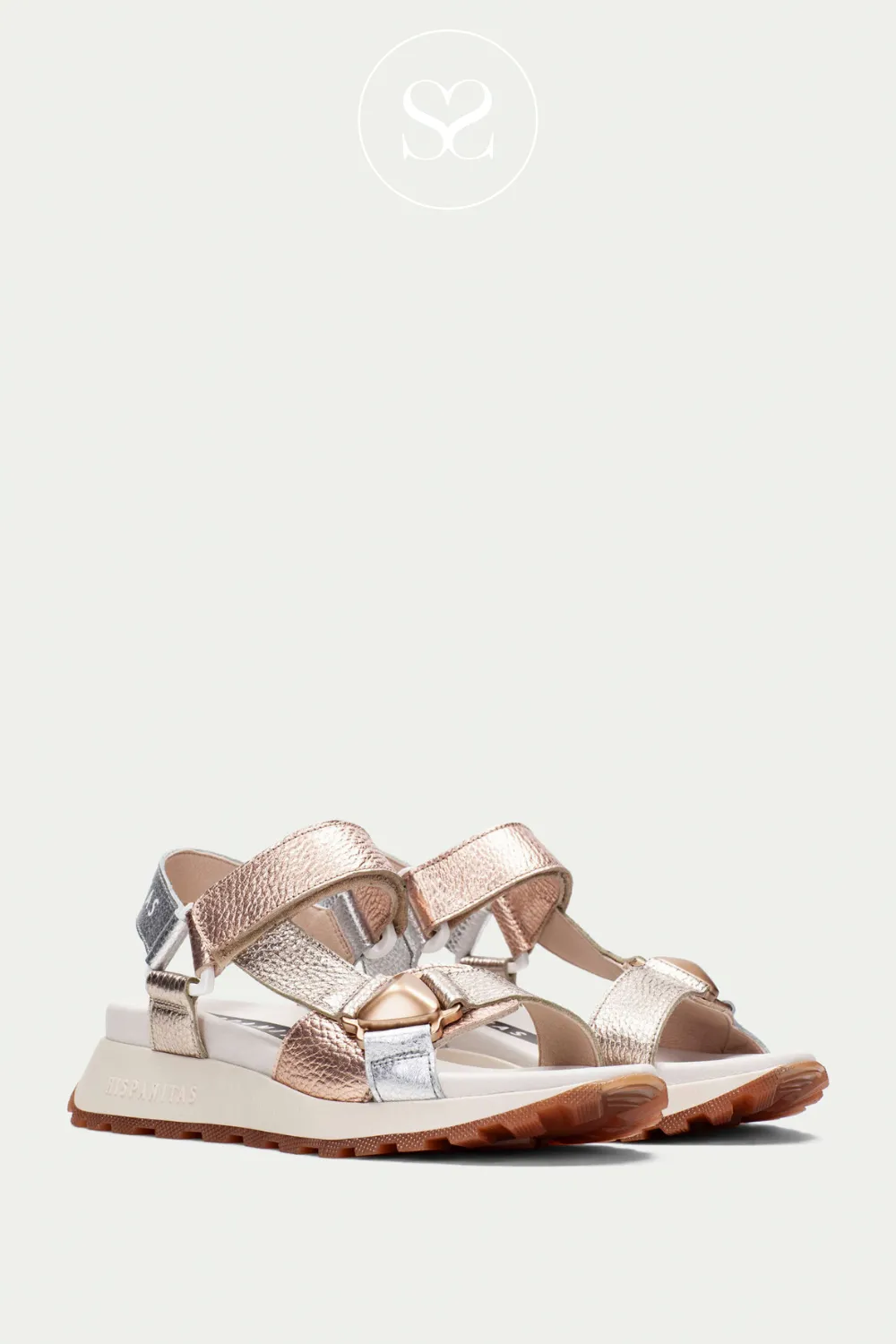 HISPANITAS CHV253896 METALLIC CHUNKY LEATHER SUMMER SANDALS