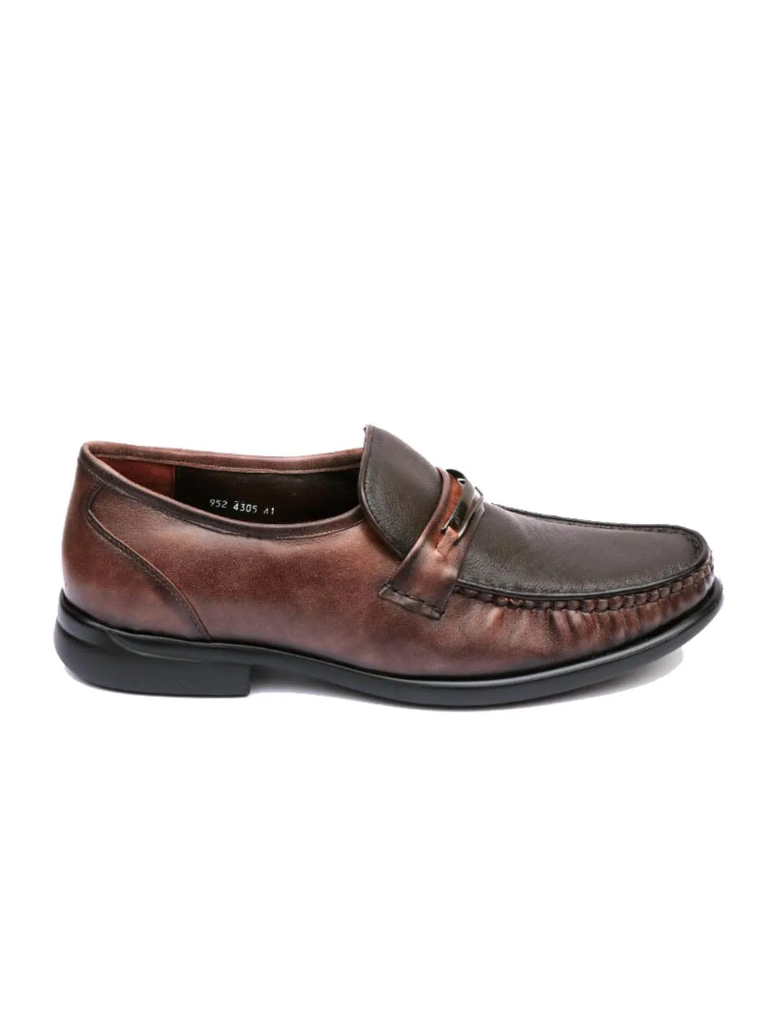 Hitz Men's Brown Slip-On Leather Comfort Shoes