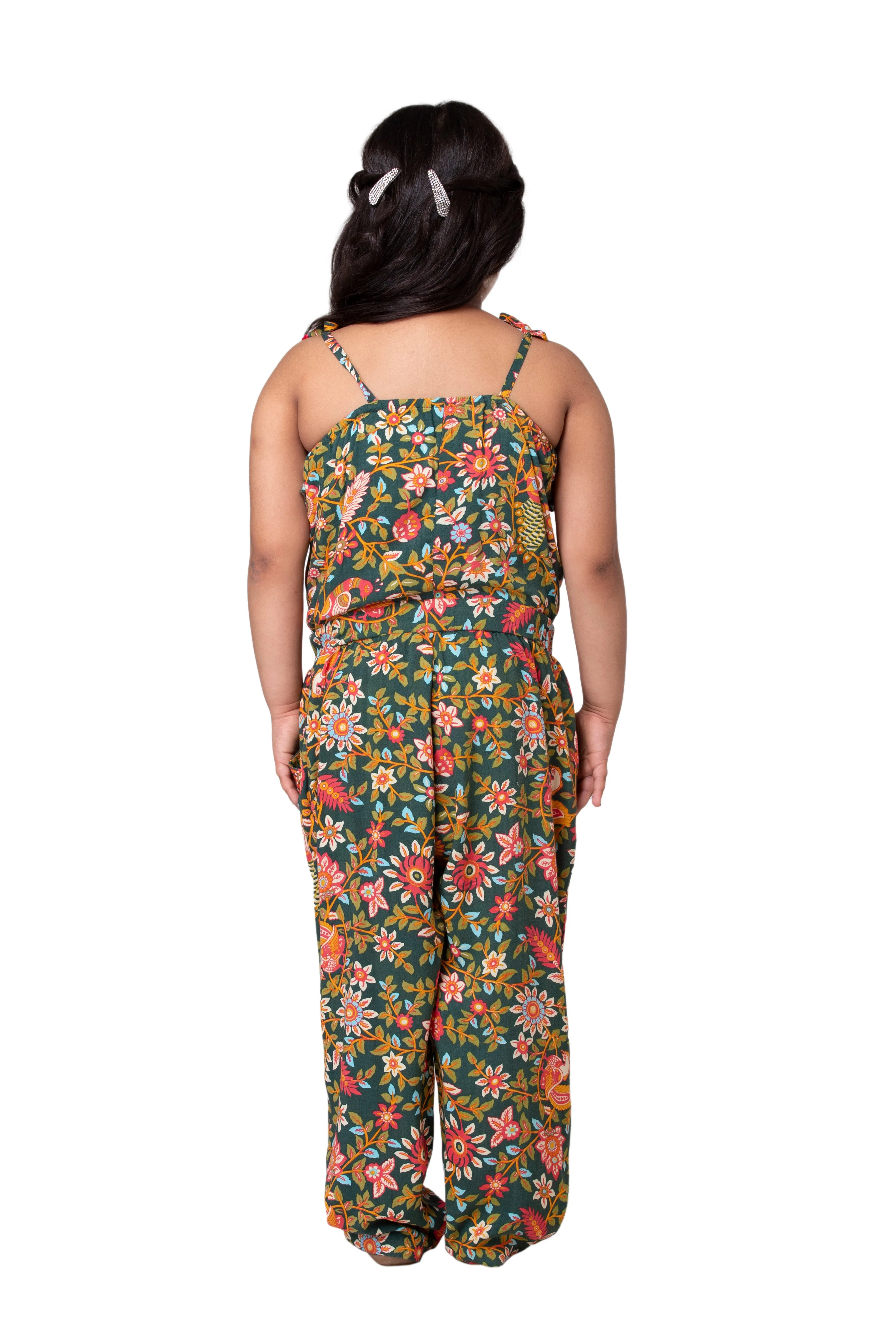 Hoop Hippo Kids Floral Printed Strappy  Jumpsuit