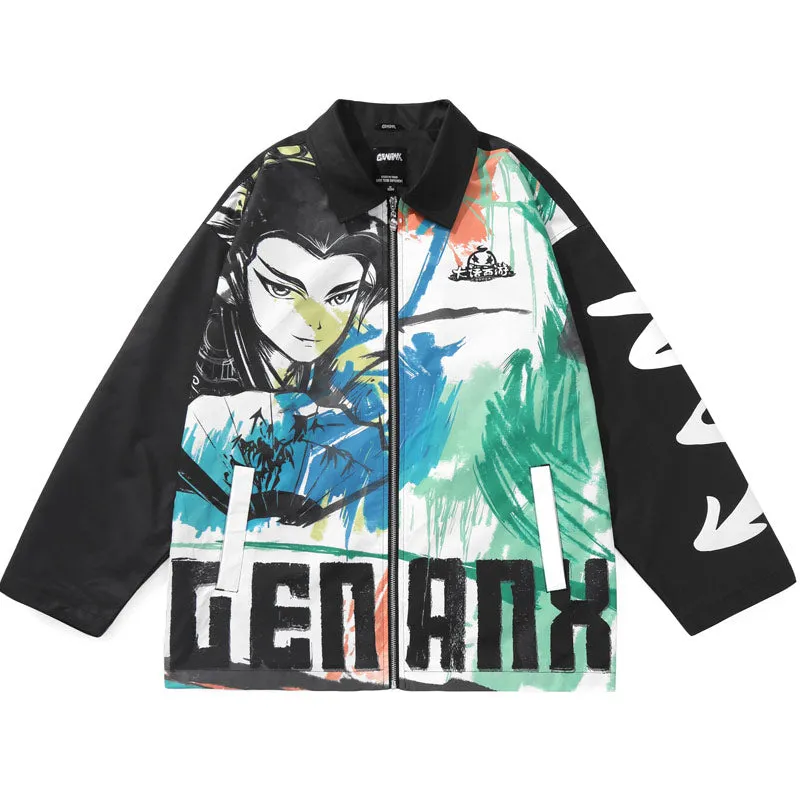 Journey To The West X Genanx Collaborate Abstract Paint Jacket