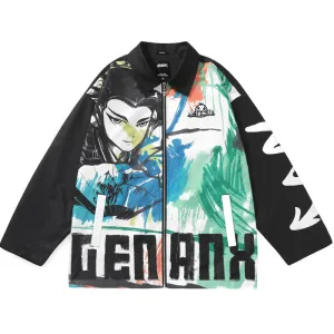 Journey To The West X Genanx Collaborate Abstract Paint Jacket