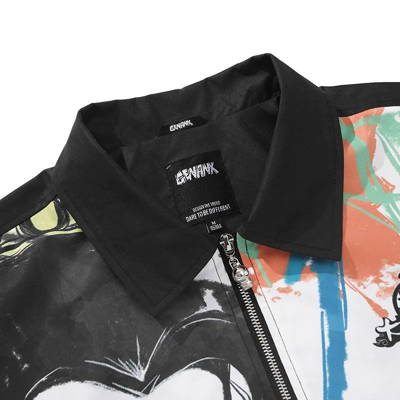 Journey To The West X Genanx Collaborate Abstract Paint Jacket