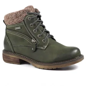 Lunar Ankle Boot Benson OLIVE lace and zip