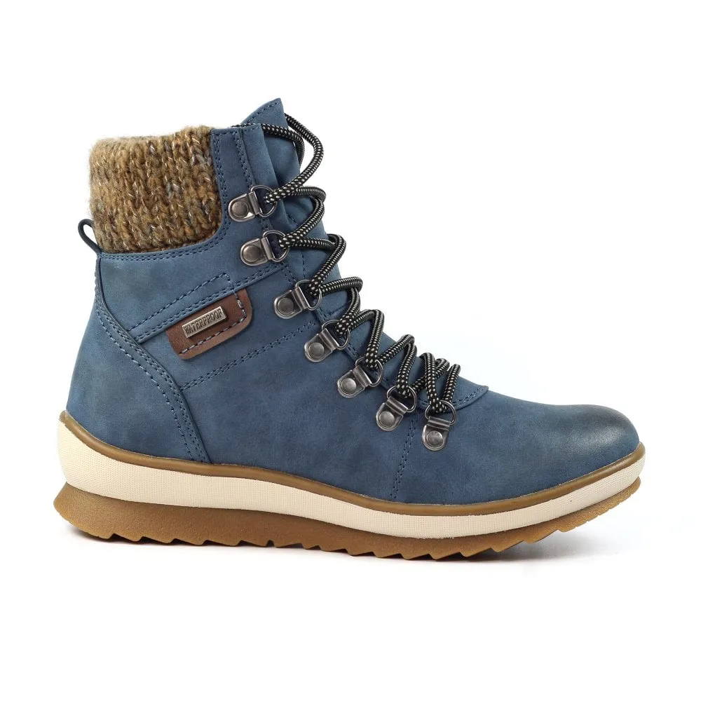 Lunar Sycamore Glb150 BLUE Waterproof Hiker Style Zip Boot GLB150-BL