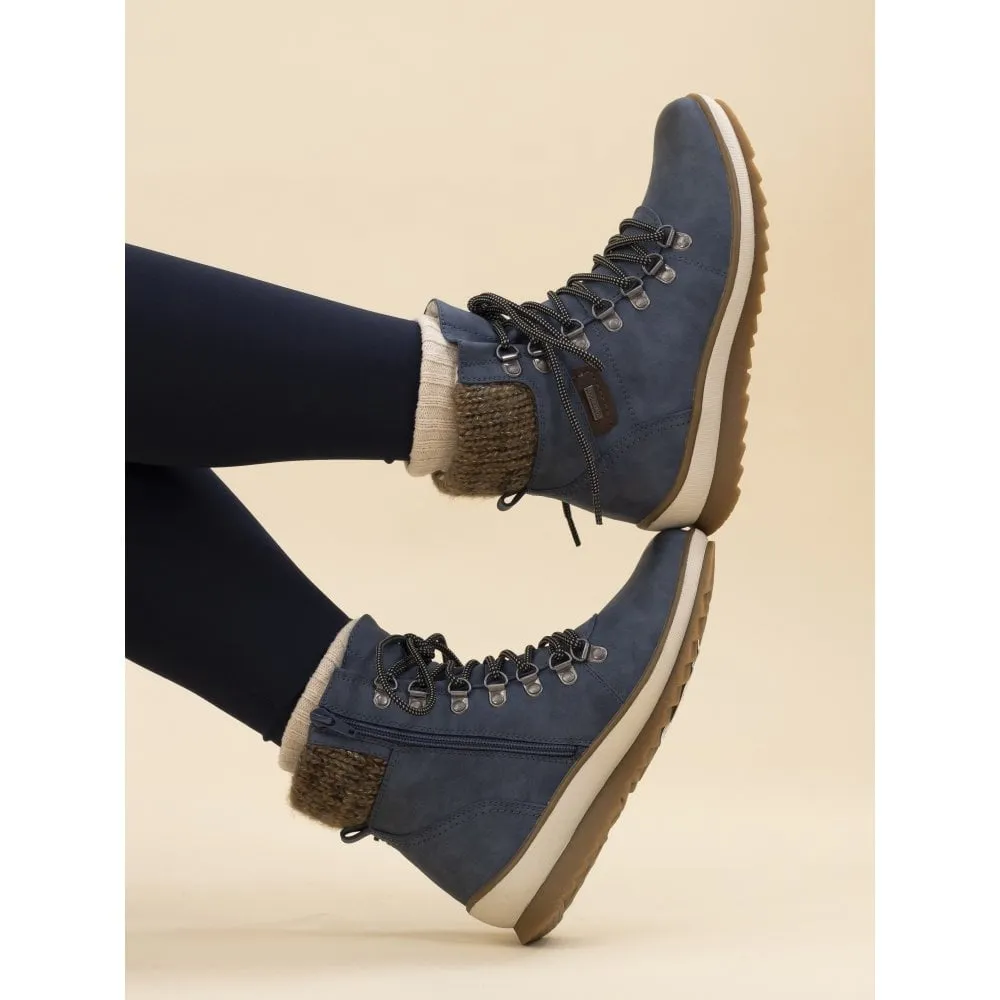 Lunar Sycamore Glb150 BLUE Waterproof Hiker Style Zip Boot GLB150-BL
