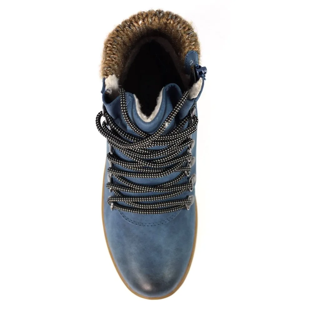 Lunar Sycamore Glb150 BLUE Waterproof Hiker Style Zip Boot GLB150-BL