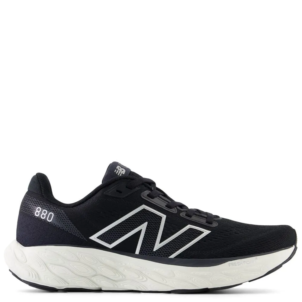 New Balance Women's Fresh Foam X 880v14 in Black with Sea Salt and Silver Metallic